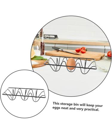 Ciieeo Egg Holder Dispenser Egg Tray Kickstand Egg Holder for Refrigerator Egg Rack for Refrigerator Storage Basket Household 18.00X12.00X3.50CM Black - Buy Online on GoSupps.com