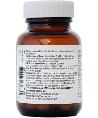 Metagenics Zinlori 75 High Potency Zinc Carnosine Supplement to Help Relieve Minor Stomach Discomfort - 60 Tablets - Buy Online on GoSupps.com