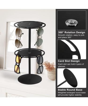 tesrgre Sunglasses Holder Organizer 360 Rotatable Acrylic Eyeglasses Display Stand Eyewear Storage Rack for Desk Dresser Easy to Use - Buy Online on GoSupps.com