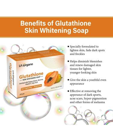 CROW LA Organo Glutathione Papaya Skin Whitening Soap - Vitamin E & C - Dark Spot & Dead Skin Cell Removal - 100g - International Shipping Available - Buy Online on GoSupps.com