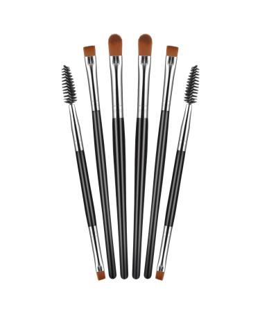 Sibba 6 Pieces Eyeshadow Brush Set  Double Head Eyebrow Brush Angled Eye Makeup Brushes for Eyeshadow Applicator Blending Foundation Concealer  Eyebrow  Eyeliner
