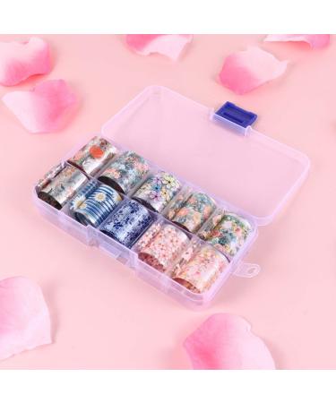 Flower Nail Foil 10 Sheet Vintage Floral Nail Transfers Decal Colorful Manicure Sticker for Wedding Party Holiday (Style D) - Buy Online on GoSupps.com