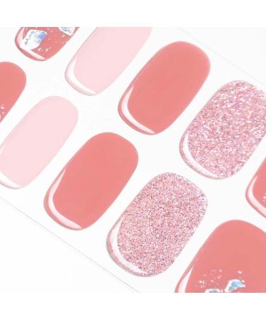 DANNI & TONI 28-Piece Semi Cured Gel Nail Polish Strips - Pink Sands Playful Design - Buy Online on GoSupps.com