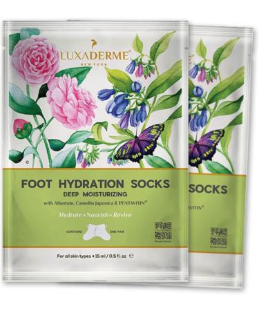 Luxaderme Moisturizing Socks - Foot Mask For Dry Cracked Feet- Aloe Socks For Women Moisturizing With Shea Butter Aloe Vera & Thyme - Hydrating Feet Masks For Cracked Feet Treatment (Pack Of 2)