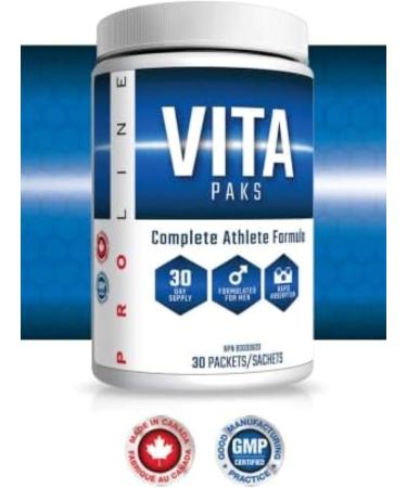 Pro Line Vita-Paks for Men | Complete Athlete Formula in 1 Pack | Multi Minerals Omega 3 Essential Fatty Acids Greens Super Foods High-Potency Vitamin B Complex Vitamin C Complex | 30 Packets (Pack of 1) 1 count (Pack of 30) - Buy Online on GoSupps.com