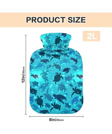 Hot Water Bottles with Cover - Turtle Design 2L Warm Water Bag for Pain Relief - Ideal for Women Girls & Kids - Buy Online on GoSupps.com