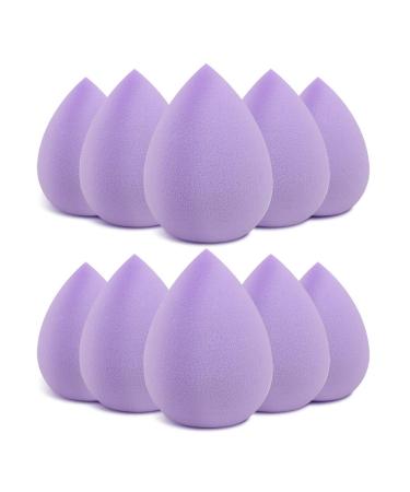 Dolovemk 10 pieces make-up sponges-latex-free soft foundation sponge for mixing beauty sponges mixer set applicator sponges for liquids powder and cream (purple) 10 x violet