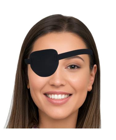 AMZVIO Eye Patches for Adults and Kids 3D Medical Eye Patch for Adults Left and Right Eye Adjustable Eyepatch for Lazy Eye After Cataract Surgery Pure Black