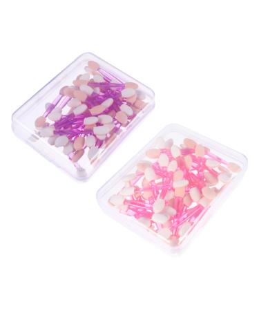 BIUDECO 100pcs Plastic Double Ended Makeup Brush Makeup Eye Shadow Brush Wedding Makeup Brush