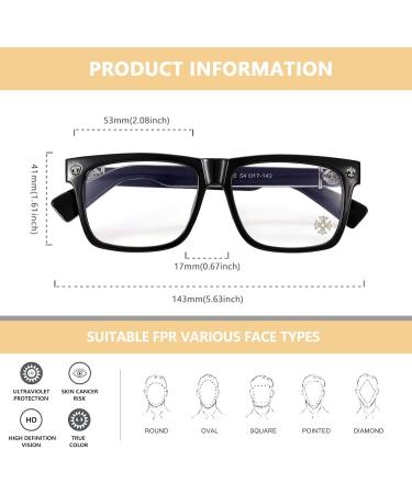 Trendy Blue Light Glasses for Women & Men - Square TR90 Frame for Computer Gaming & TV - Black & Silver - Buy Online on GoSupps.com