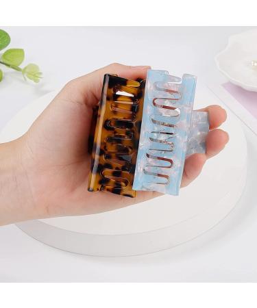 Celluloid Tortoise Rectangle Hair Claw Clips - Fashion Barrettes - Buy Online on GoSupps.com