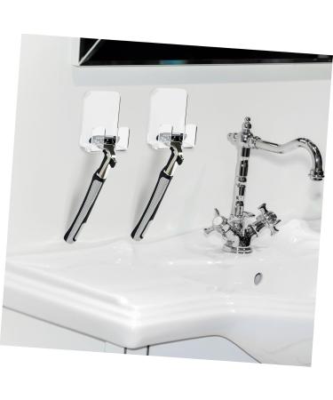 Hemoblo 3 Pack Transparent Razor Holder - Wall-Mounted Bathroom Organizer for Shower & Toothbrush - Acrylic Sticky Hook Accessories - Buy Online on GoSupps.com