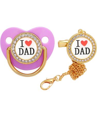 Personalized Cherry Shape Silicone Pacifier Set - Multi-Colored Premature Baby Gift with 'I Love Dad' Nipple Holder - Buy Online on GoSupps.com