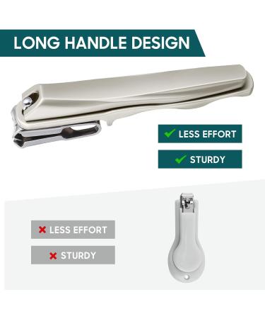 Nail Clippers for Seniors - 360 Rotary Fingernail & Toenail Clippers Long Handle Ultra Sharp Stainless Steel Heavy Duty for Thick Nails Built-in Nail File - Buy Online on GoSupps.com