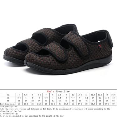 Men's Extra Wide Diabetic Shoes - Easy On & Off Sneakers for Swollen Feet - Non-Slip Memory Foam - Coffee - Buy Online on GoSupps.com