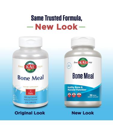 KAL Bone Meal Tablets Calcium Supplement w/Magnesium Vitamin D3 and K Bone Health Muscle and Nerve Function Support Rapid Disintegration Gluten Free Non-GMO 60-Day Guarantee 125 Serv 250ct - Buy Online on GoSupps.com