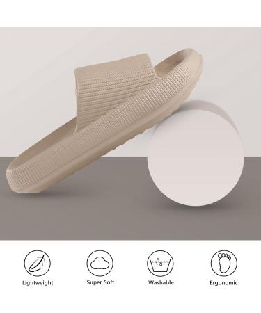 Monerffi Women's Vintage Open Toe Sandals - Lightweight Anti-Slip Beach Slippers (EU 42/43 Khaki) - Perfect for Outdoor Casual Wear - Buy Online on GoSupps.com