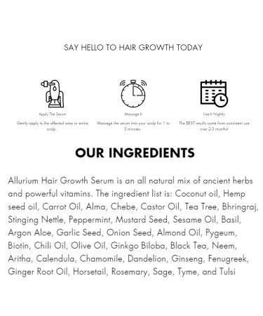 Allurium Hair Growth Serum for Black Women - African Formula with Natural Ingredients for Longer, Thicker Hair - 2 Bottles - Buy Online on GoSupps.com