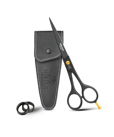 The Cut Factory- Hair Scissors and Barber Scissors Professional- 6.5 Inches Finest Stainless Steel Hair Cutting Scissors with Smooth Razor Edge Blades -Use for Salon & Personal Use (Black)