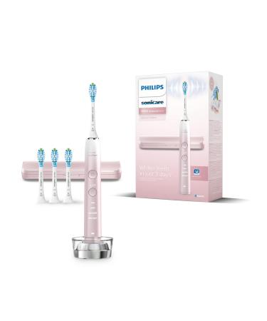 PHILIPS Sonicare DiamondClean 9000 Series Power Electric Toothbrush Special Edition - Sonic Brush Pink 4X C3 Premium Plaque Control Brush Heads (Model HX9911/79) Pink 1 Count (Pack of 1) Pink (4 Brush Heads) Diamondclean 9000 Pink (4bh)