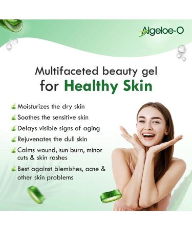 Algeloe-O Organic Aloe Vera Gel 99% Pure Natural - USDA Certified - 200ml/6.76oz - Buy Online on GoSupps.com