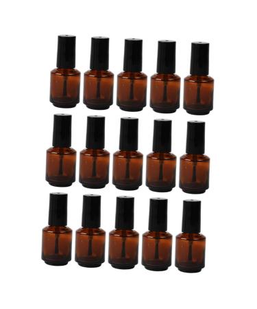 FRCOLOR FRCOLOR 15pcs Clear Glass Bottles with Brush Reusable Bottles for Nail Polish and Cuticle Oil Ideal for Travel Touch-Up