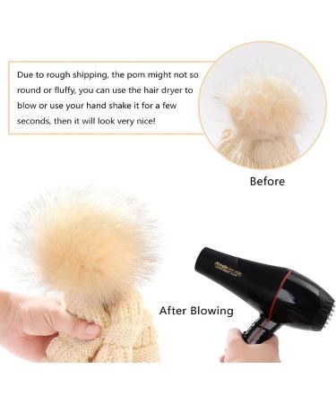 QUEENFUR Women's Slouchy Beanie with Faux Fur Pompom - Black | Winter Ski Cap - Buy Online on GoSupps.com