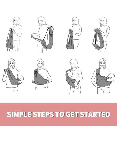 CUBY Baby Carrier Sling - Adjustable Newborn Essentials for Comfortable Nursing - Dark Grey - Buy Online on GoSupps.com