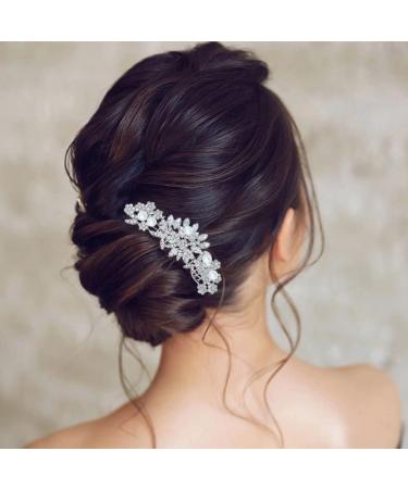 Wedding Hair Accessories Fanvoes Hair Pieces Comb for Brides Bridal-Silver Vintage Headpiece Clip Barrette Jewelry w/Handmade Flower Ivory Pearl Rhinestone Crystal for Women Girls Bridesmaid - Buy Online on GoSupps.com