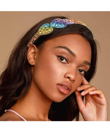 Zoestar Crystal Headband Love Heart Hair Hoop Glitter Elastic Hair Bands Party Custom Hair Accessories for Women and Girls (Colorful) - Buy Online on GoSupps.com