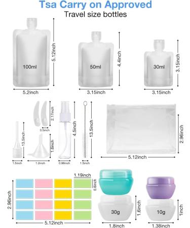 Pnyxeass 20 Pack TSA Approved Travel Containers | Leak-proof Toiletry Bottles | Portable Squeeze Pouches for Shampoo, Conditioner, Lotion | Travel Accessories - Buy Online on GoSupps.com