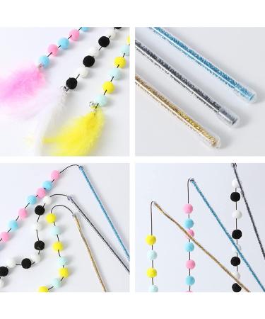 MUEEAD 3 Pcs Cat Teaser Wand With 5Pcs Long Tube Spring Cat Fur Ball Toy Cat Teaser Interactive Toy Feather Teaser Stick Fluffy Furball Teaser Stick Pet Toys - Buy Online on GoSupps.com