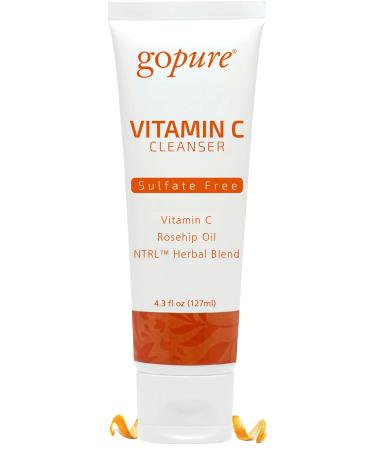 goPure Vitamin C Facial Cleanser - Face Wash for All Skin Types - Acne Face Wash  Visibly Brightens and Smooths Skin - Gentle Face Cleanser Reveals Youthful Skin for Women and Men - 4.3 oz