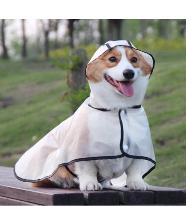 Lazyspace Waterproof Dog Rain Coat - Transparent Pet Rain Jacket for Small & Medium Dogs - Lightweight & Stylish M White - Buy Online on GoSupps.com