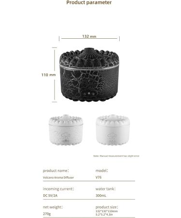 Essential Oil Diffuser with Remote - 300ml Volcano Aromatherapy Humidifier | Cool Mist Auto-Off 2 Modes | Perfect for Home & Office (Black - Buy Online on GoSupps.com