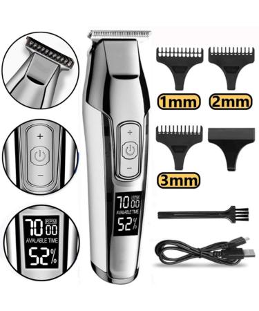 Professional Hair Clipper - USB Rechargeable LED LCD Beard Trimmer for Men | Adjustable Speed Hairstyle Pusher - Buy Online on GoSupps.com