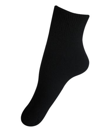 Diabetic Mens Ankle Socks (3 Pack) 10-13 Black Made in The USA