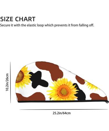 Buy Cow Print Sunflower Microfiber Hair Towel - Soft Super Absorbent Quick Dry for All Hair Types - Ideal for Women - Buy Online on GoSupps.com