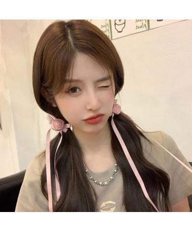 hgnxa Long Ribbon Rose Hair Clip for Hot Girls Flower Shape Hair Barrettes Sweet Color Ponytail Hair Barrettes for Teens Girls - Buy Online on GoSupps.com