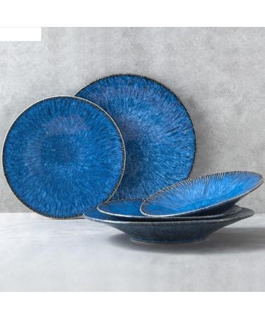 Dessert Dishes Ceramic Plates Nordic Blue Ceramic Dinner Plate Restaurant Pasta Steak Plates Home Fruit Salad Bowl Cake Dessert Plates Kitchen Utensils Salad Plates(A 9.5inch) (C 7.5inch One Size) - Buy Online on GoSupps.com