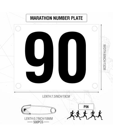 Running Bib Numbers with Safety Pins for Marathon Sports Competition Events Tearproof Waterproof 6 x 7.5 Inch 100 - Buy Online on GoSupps.com