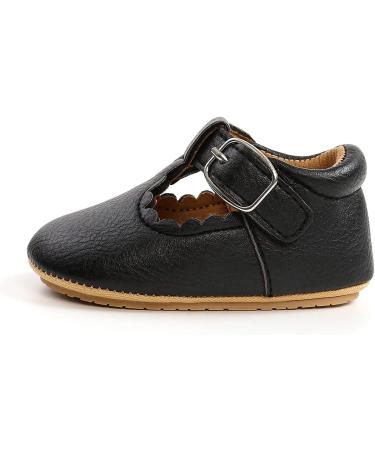 Baby Anti-Slip First Walking Shoes | Soft Sole Toddler Sneakers | PU Leather Prewalkers for 0-18 Months | Wide Black | Includes Socks | 12-18 Months - Buy Online on GoSupps.com