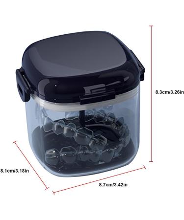 Anulely Mundsichtui Hierarchical Hohlzahn Aligner Etui | Transparent Orthodontic Box with Mirror Brush & Sapphire Blue Design - Food Quality Prosthesis Case - Buy Online on GoSupps.com