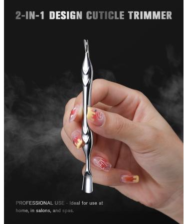 FERYES 2-in-1 Cuticle Pusher and Trimmer Tool - Stainless Steel Cuticle Remover for Manicures and Pedicures - Buy Online on GoSupps.com