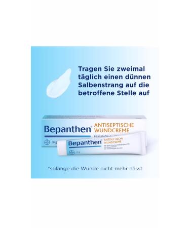 Bepanthen Antiseptic Wound Cream 20g - Treatment for Abrasions, Cracks, Lacerations, and Scratches - Buy Online on GoSupps.com