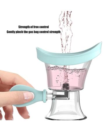 Silicone Eye Wash Cup for Accurate Cleaning - Blue | Manual Air Pressure Cleaner Kit for Visual Fatigue & Makeup Residue - Buy Online on GoSupps.com
