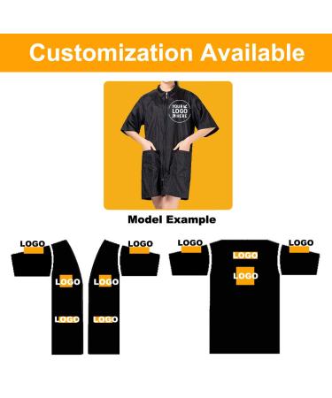 TOPTIE Hairdressing Gown | Hairdresser Apron & Haircut Cape Jacket for SPA Salon & Pet Grooming - Black LL - Buy Online on GoSupps.com