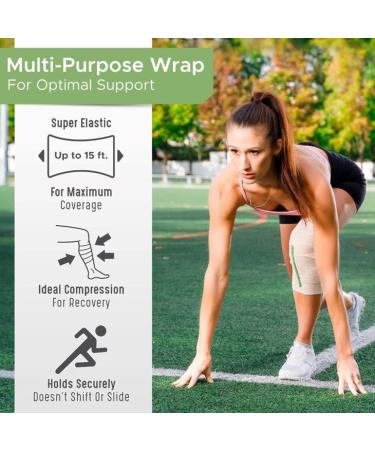 Organic Cotton Elastic Bandage Wrap (6 Wide 2 Pack) - Latex Free Compression Roll for Sprains - USA Grown - Hypoallergenic - Buy Online on GoSupps.com