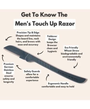 Hollywood Browzer Men's Touch Up Razor | Groom Beard Line & Remove Neck Hair - Slate Gray | International Shipping Available - Buy Online on GoSupps.com
