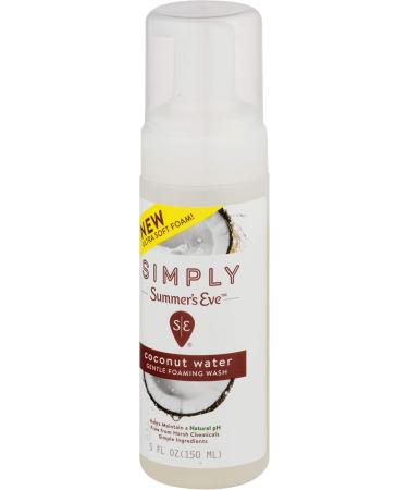 Summer's Eve Simply Gentle Foaming Wash - pH Balanced Gynecologist Tested Coconut Water - 5 oz - Gentle Cleanser Free from Harsh Chemicals - Buy Online on GoSupps.com